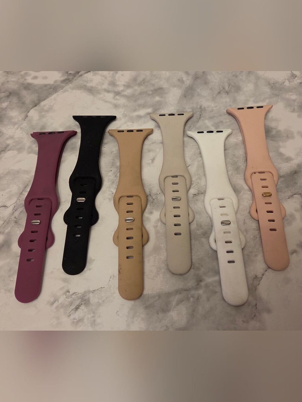 6 Pack Thin Slim Bands Compatible with Apple Watch Band - Silicone